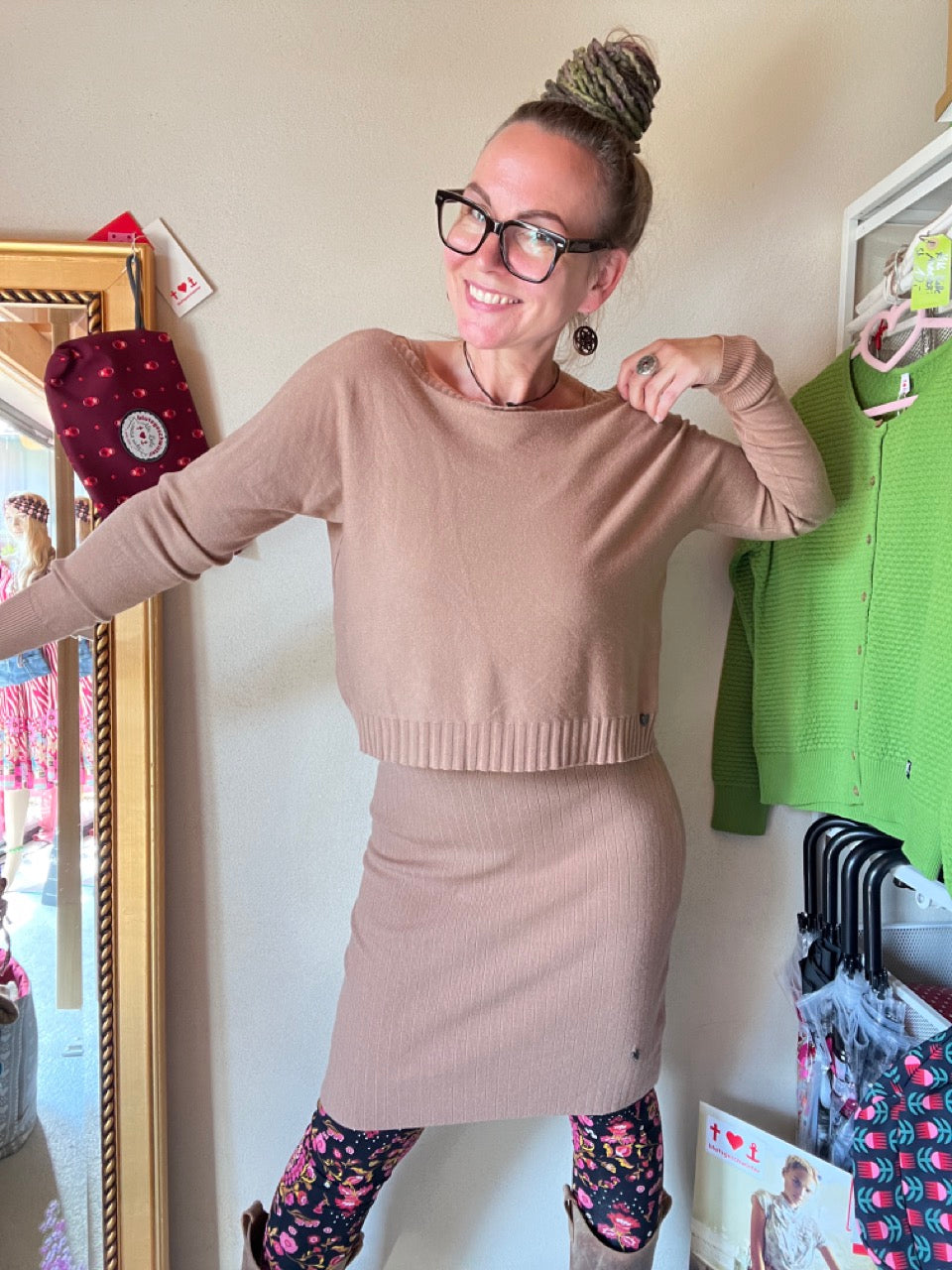 Set Kleid und Pulli Starlight Cappuccino