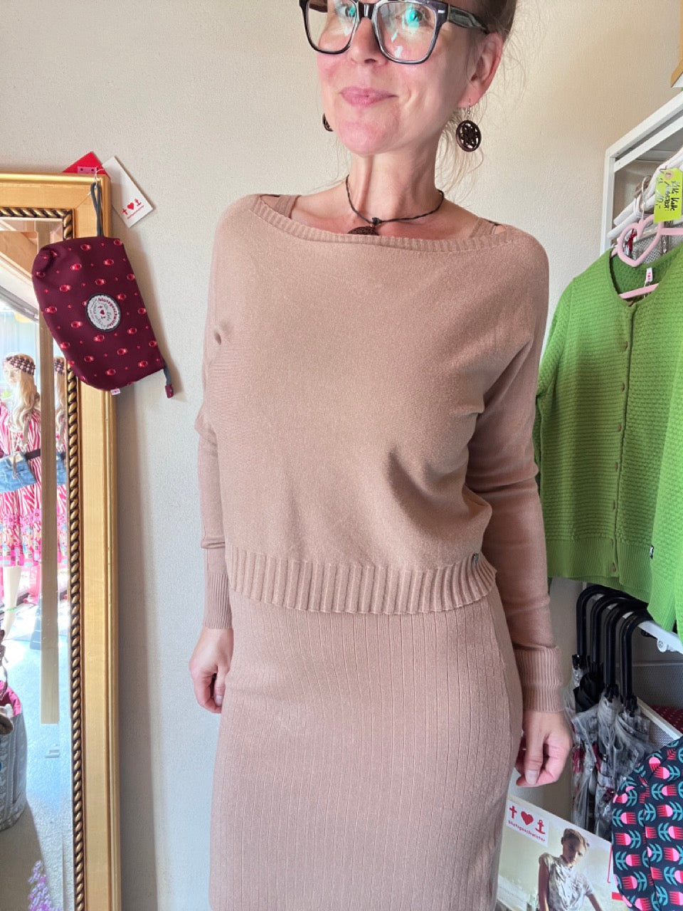 Set Kleid und Pulli Starlight Cappuccino