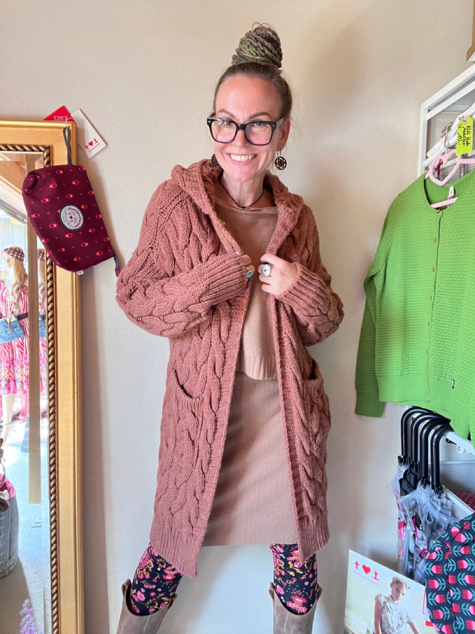 Strickmantel Miss Lucky Schokobraun