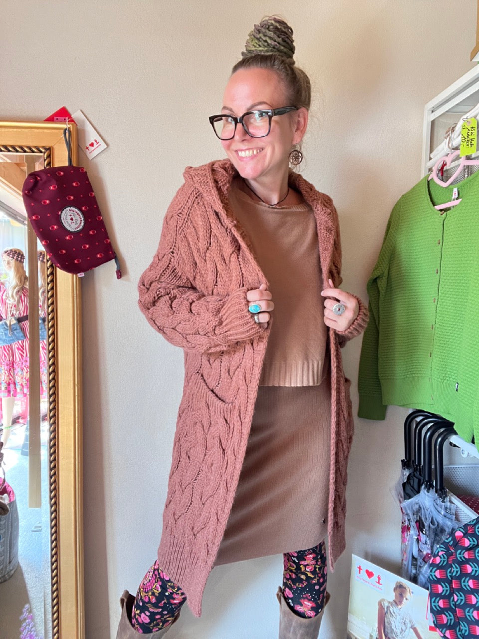Strickmantel Miss Lucky Schokobraun
