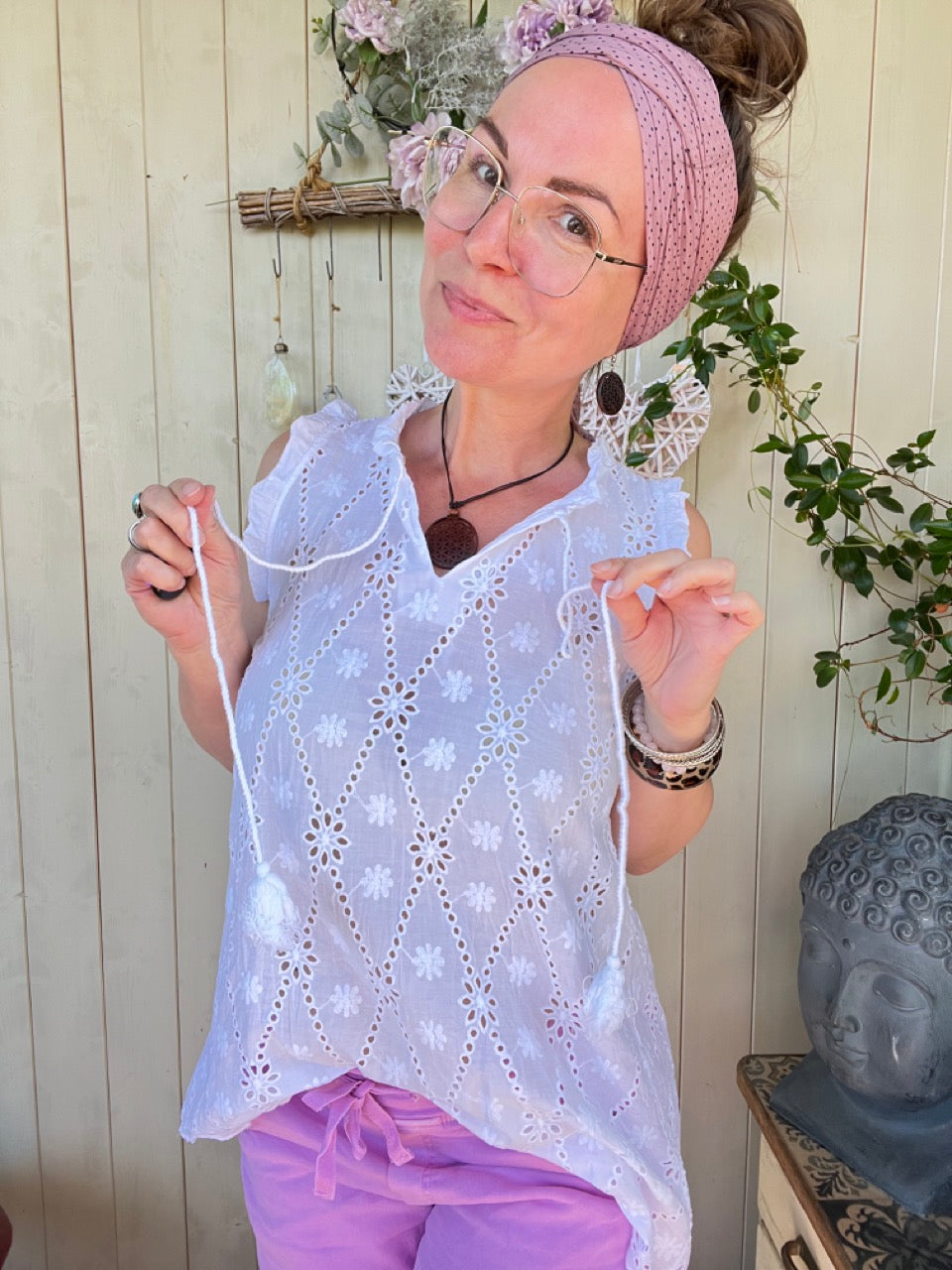 Bluse La pura Vida Weiß
