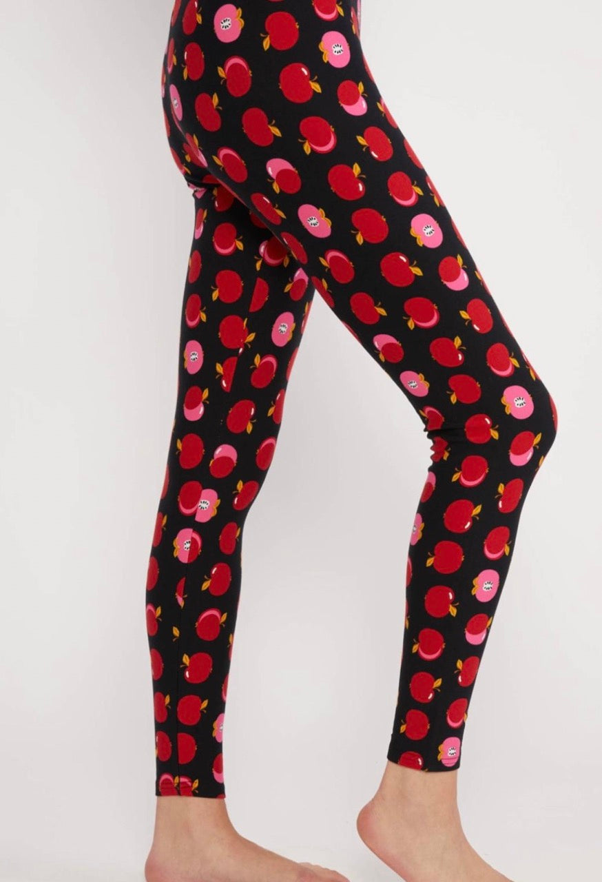Thermo Leggings Apfelbäckchen Schwarz