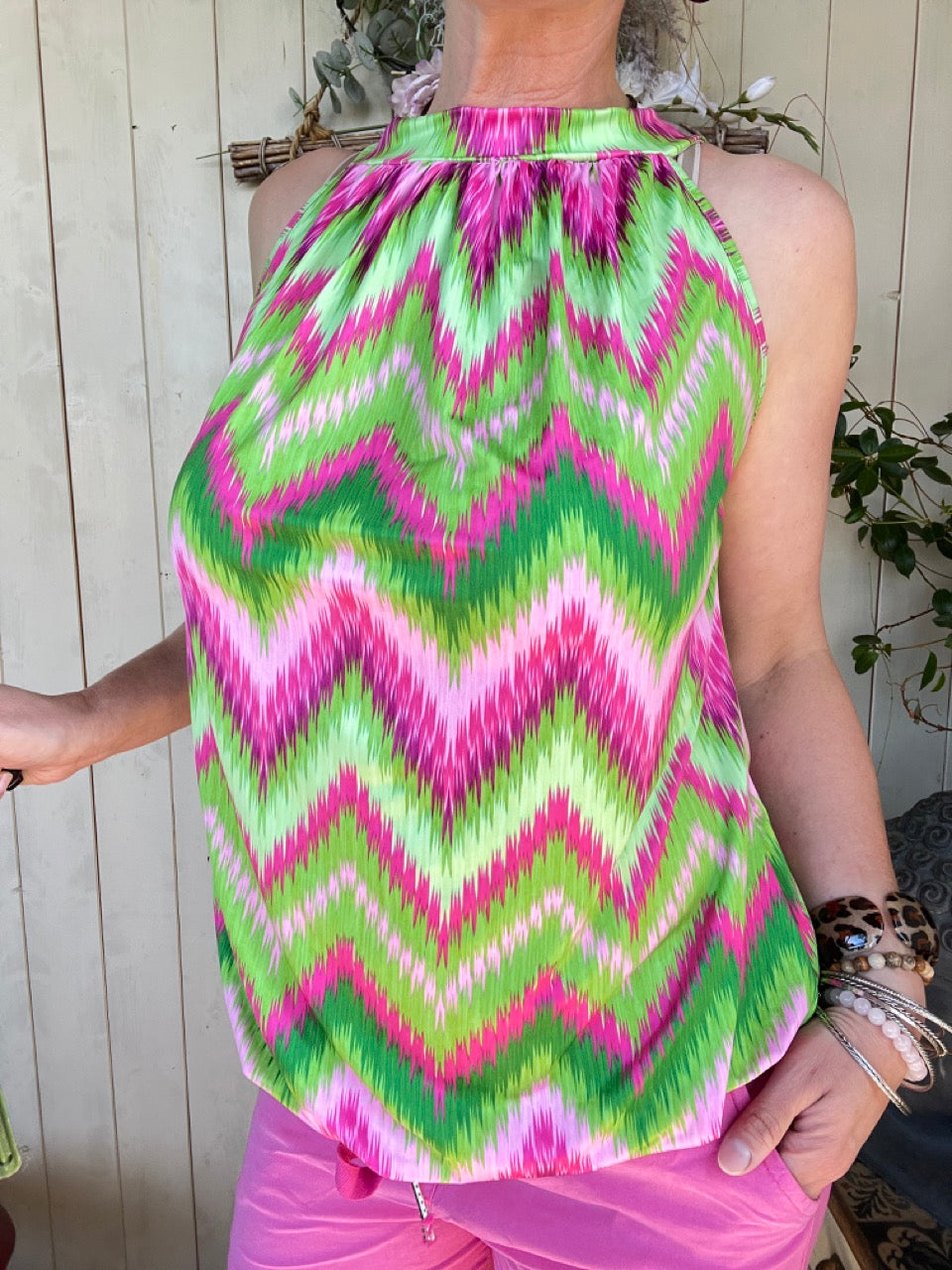 Top Alice Zick Zack Grün Pink