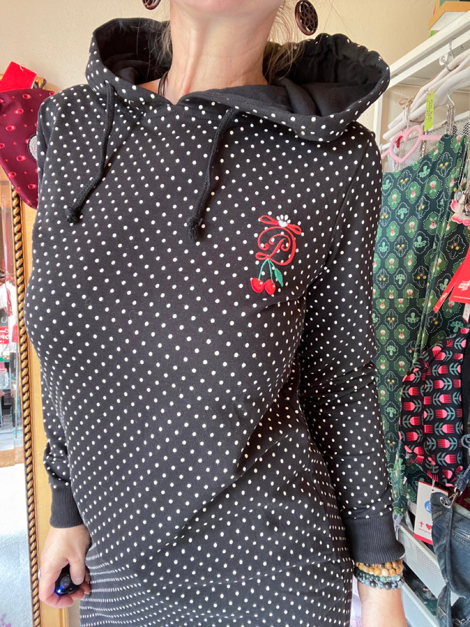 Sweat Kleid Dotties Schwarz