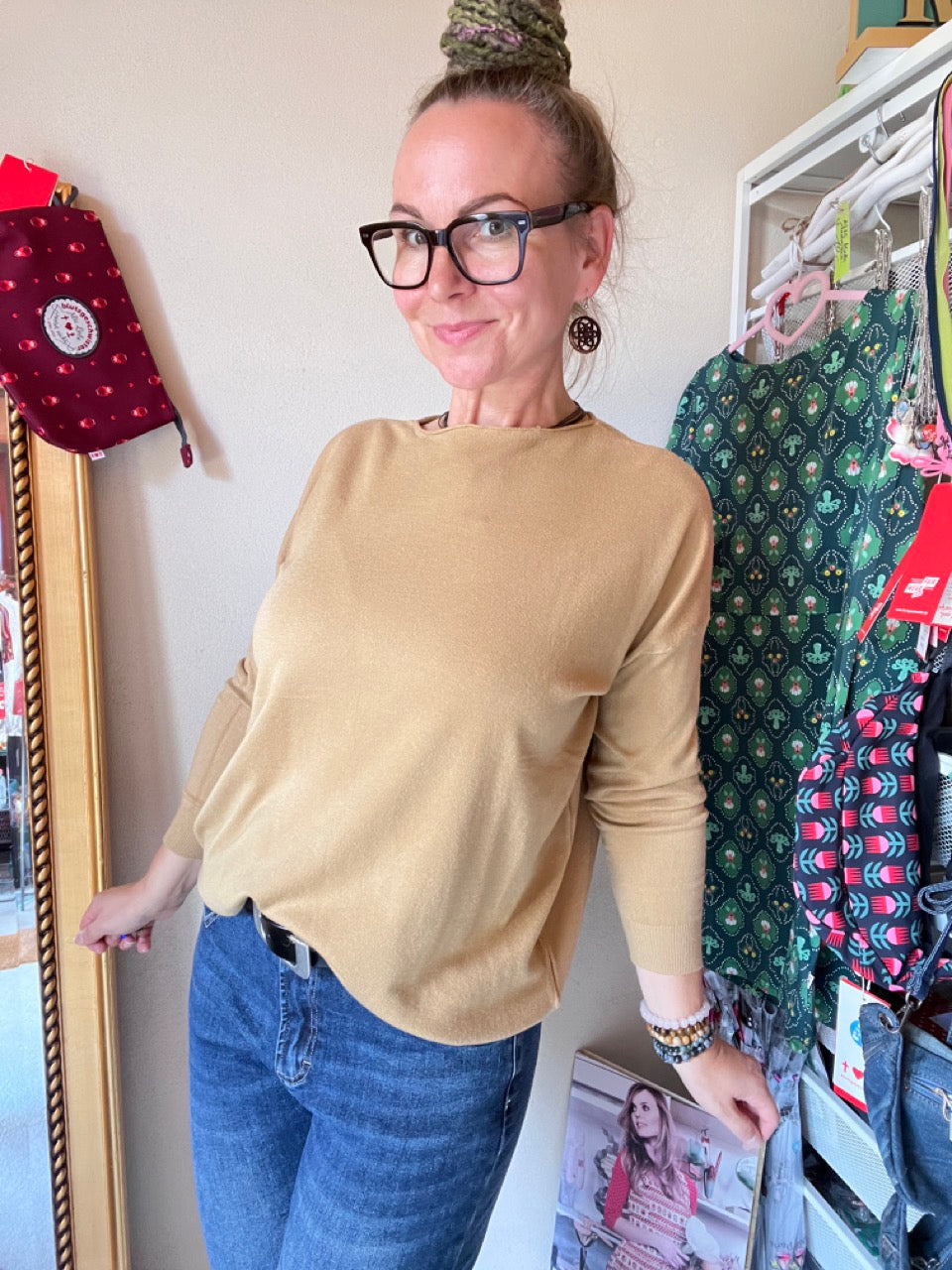 Pulli Federleicht Camel