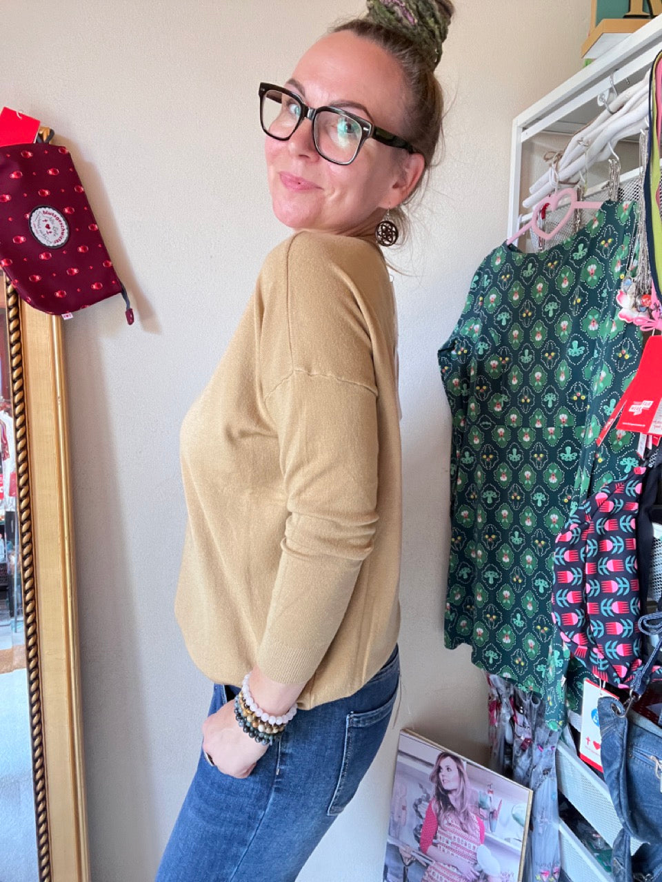Pulli Federleicht Camel