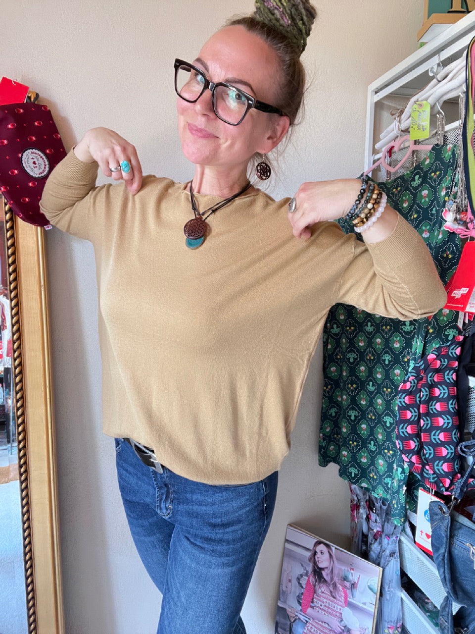 Pulli Federleicht Camel