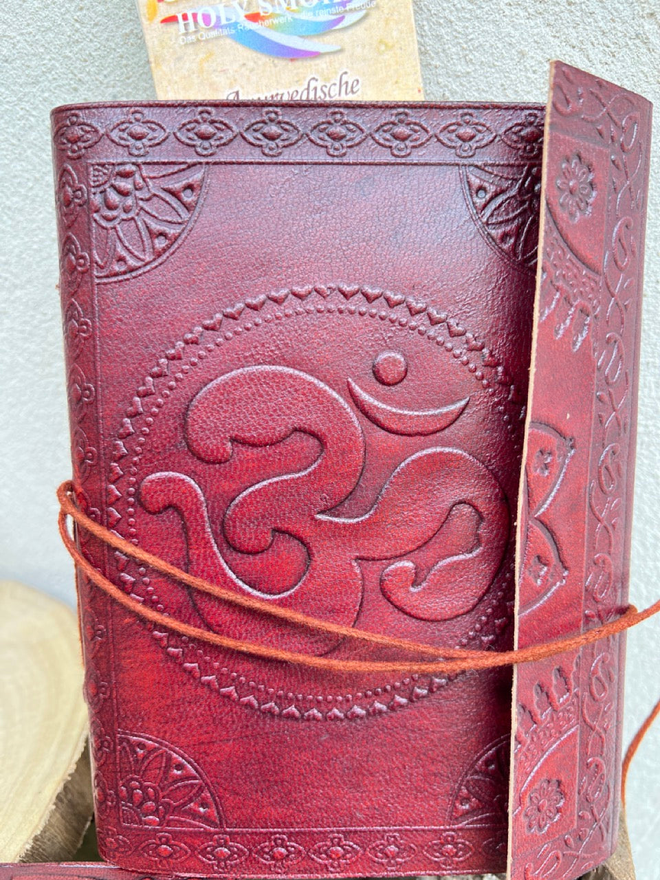 Notizbuch, Tagebuch mit Ledereinband - Blume des Lebens Symbol