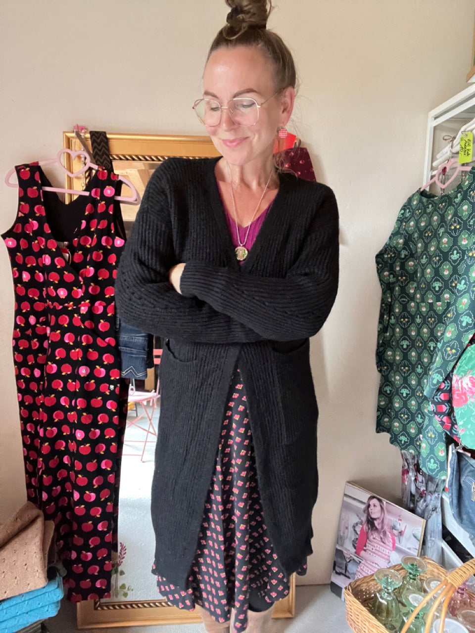 Strickjacke Mantel Heiterblick Schwarz