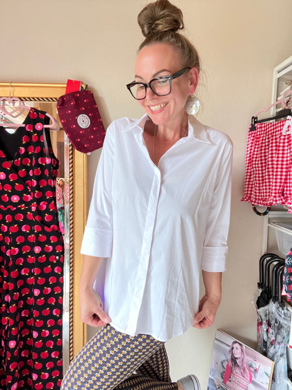 Hemd Bluse Gretchen Weiß