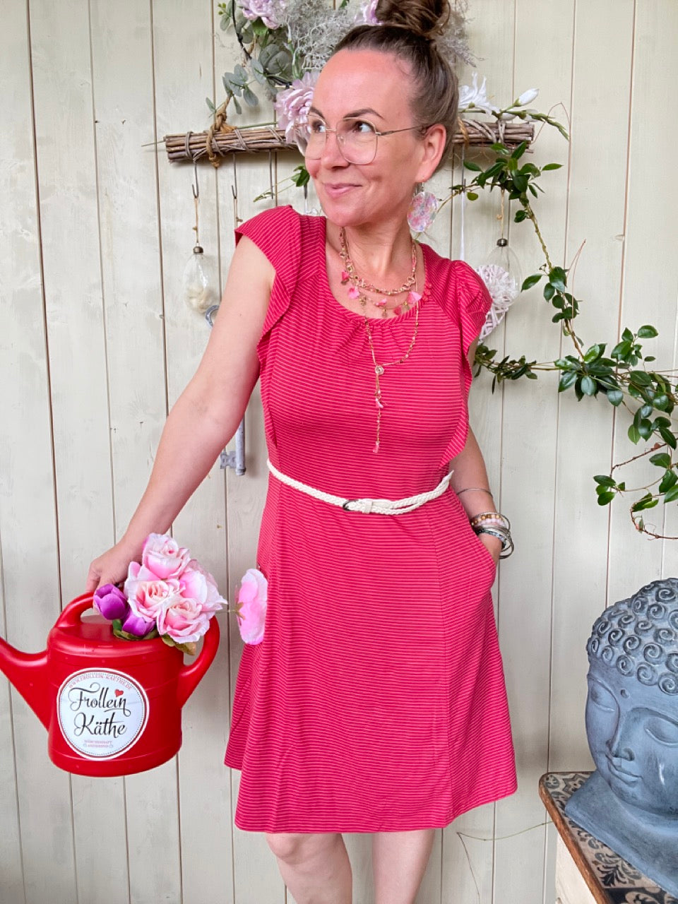 Kleid Ringel Ringel Rot