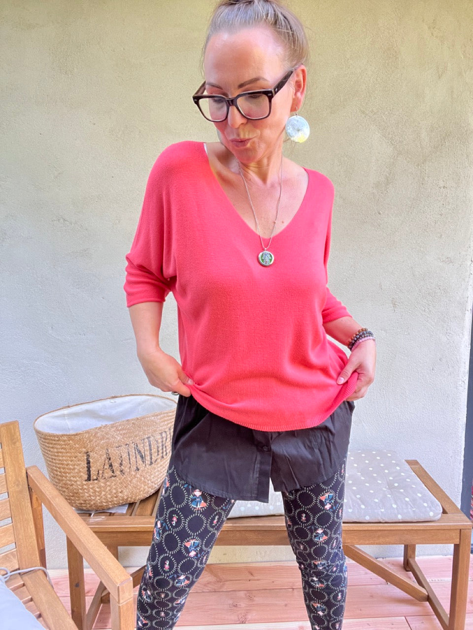 Blusen Rock in Schwarz und Olive