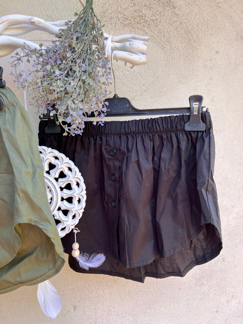 Blusen Rock in Schwarz und Olive