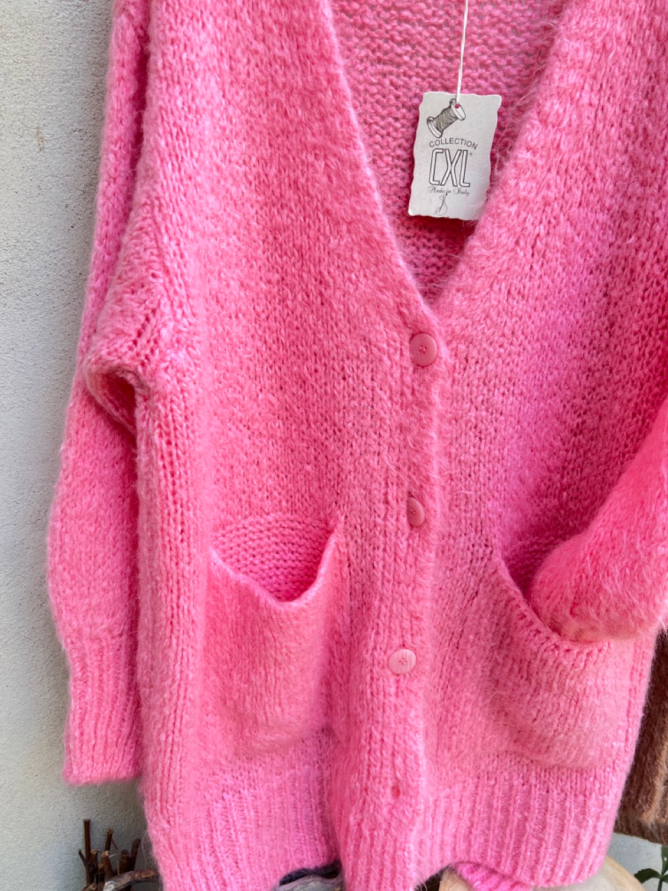 Strickjacke Wollverliebt Rosa und Cappuccino
