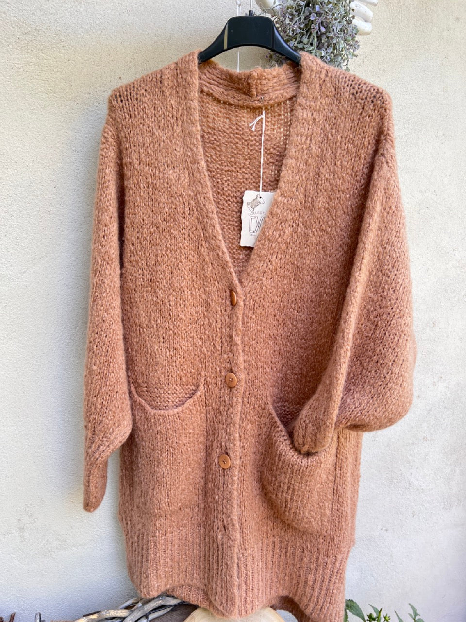 Strickjacke Wollverliebt Rosa und Cappuccino