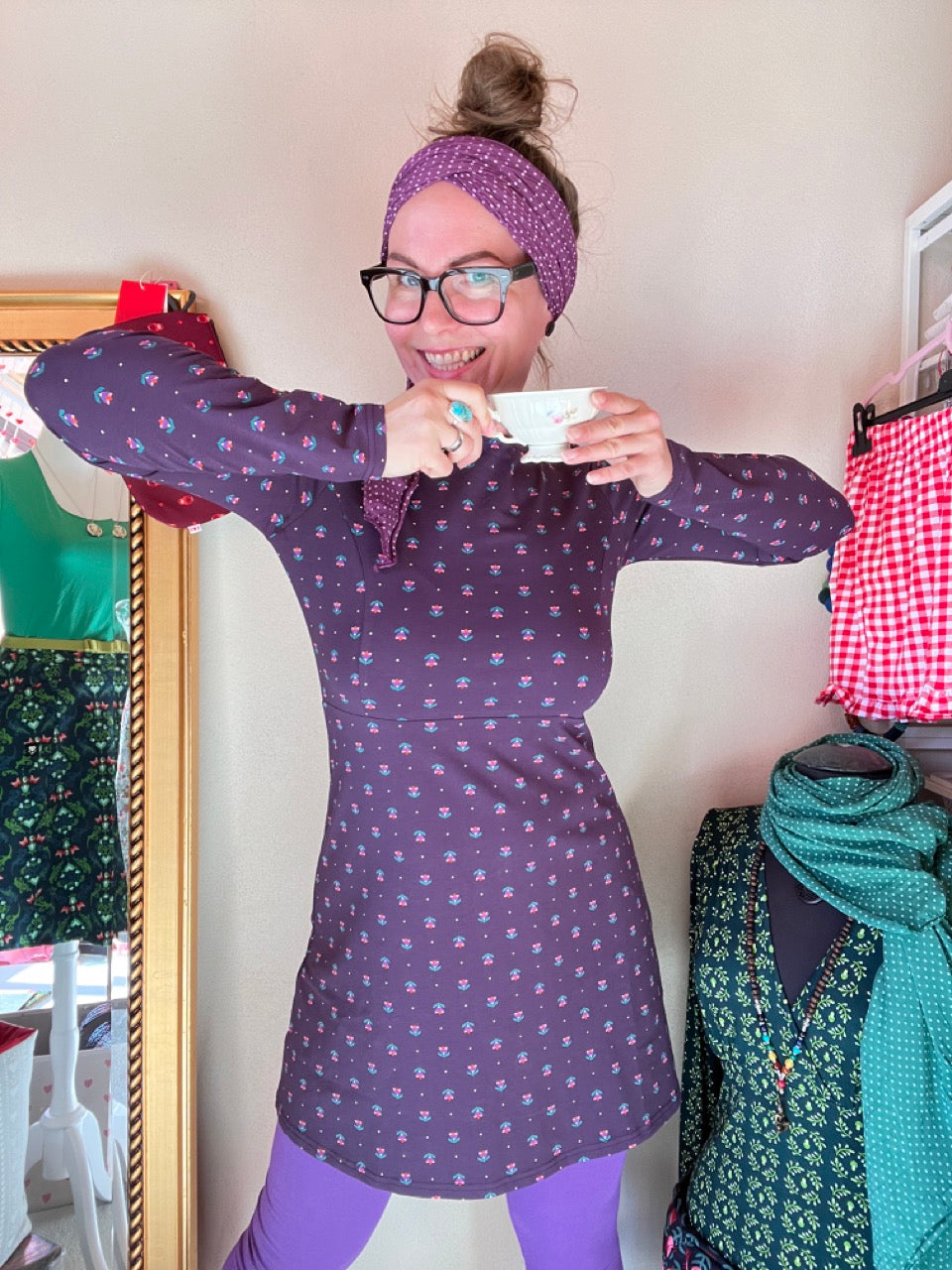 Kleid Little Flower Violett