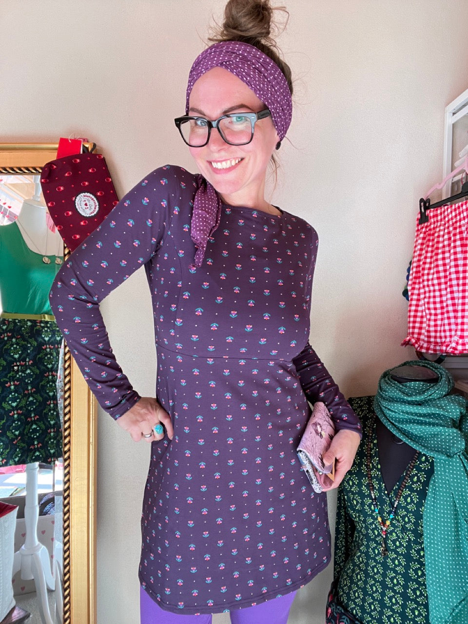 Kleid Little Flower Violett