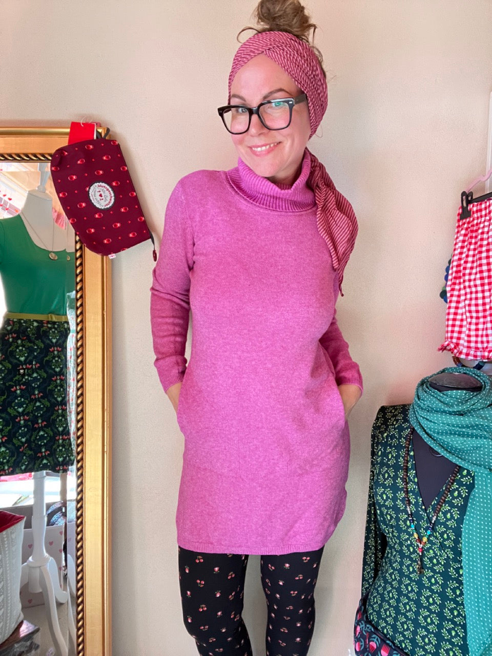 Kleid Herrlich weich Magenta meliert