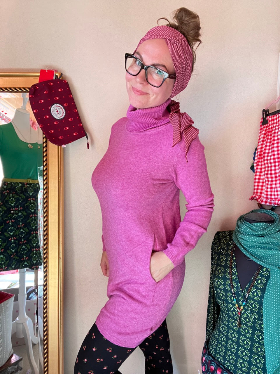 Kleid Herrlich weich Magenta meliert