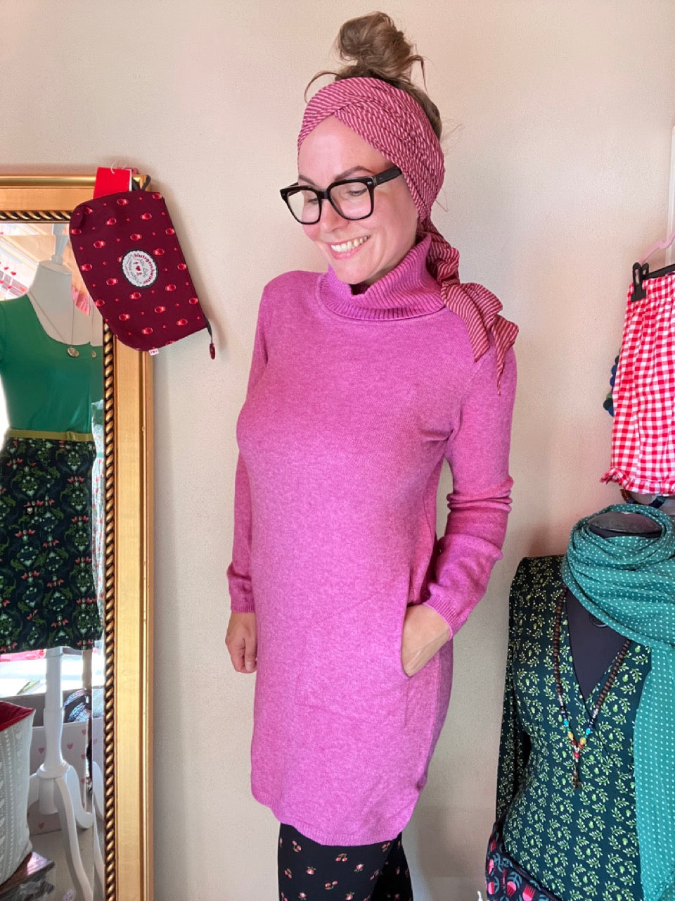 Kleid Herrlich weich Magenta meliert
