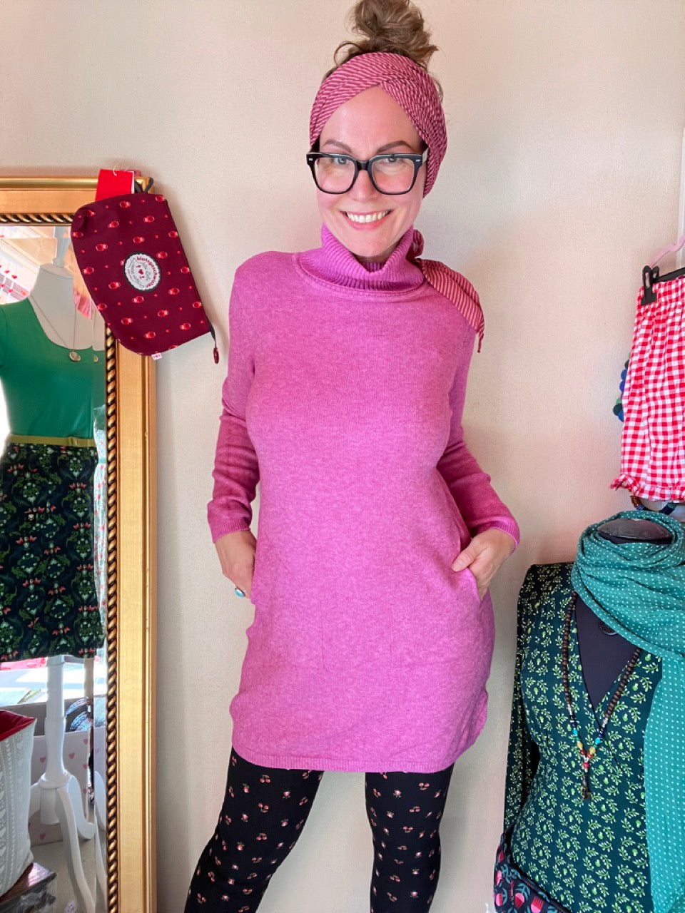 Kleid Herrlich weich Magenta meliert