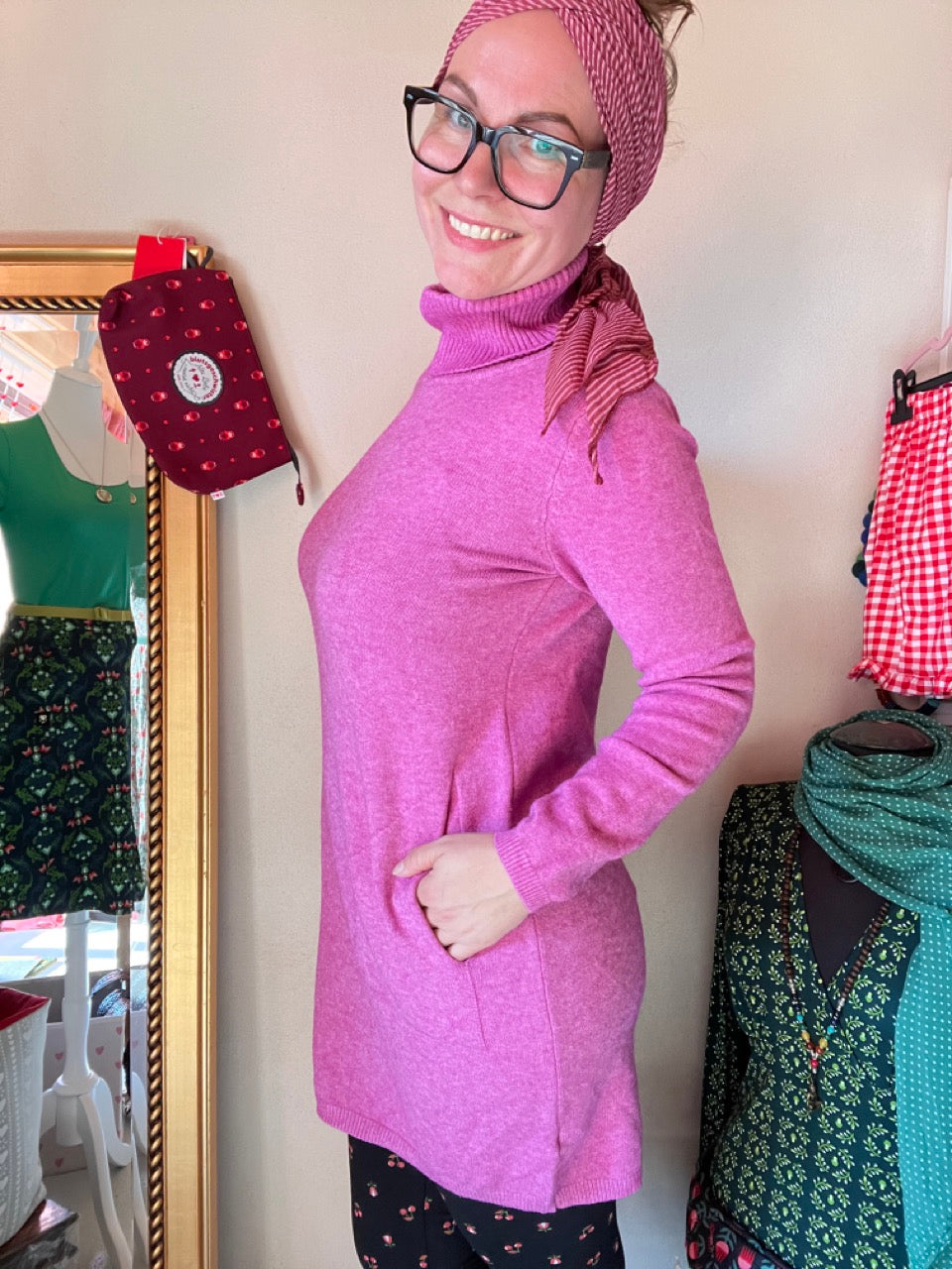 Kleid Herrlich weich Magenta meliert