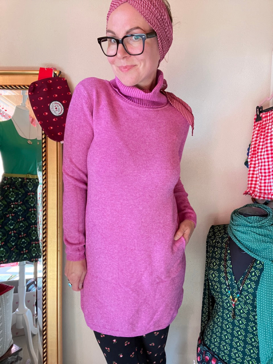 Kleid Herrlich weich Magenta meliert