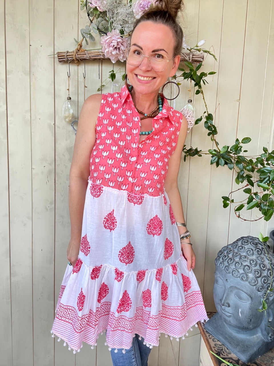 Kleid Siena Rot Weiß