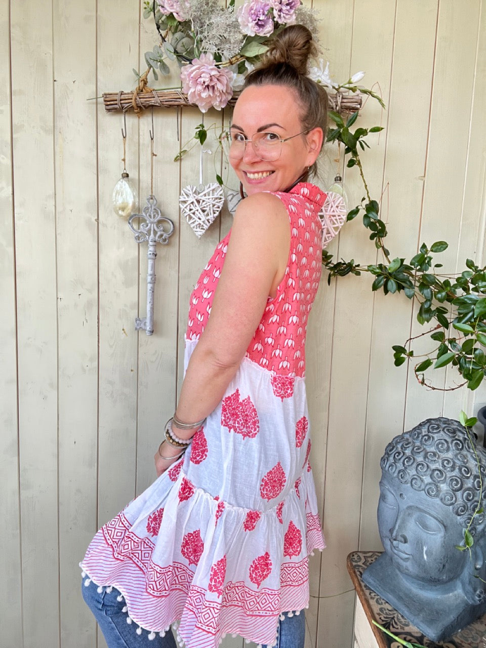 Kleid Siena Rot Weiß