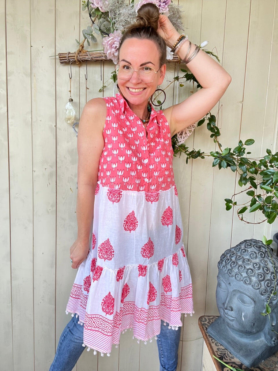 Kleid Siena Rot Weiß