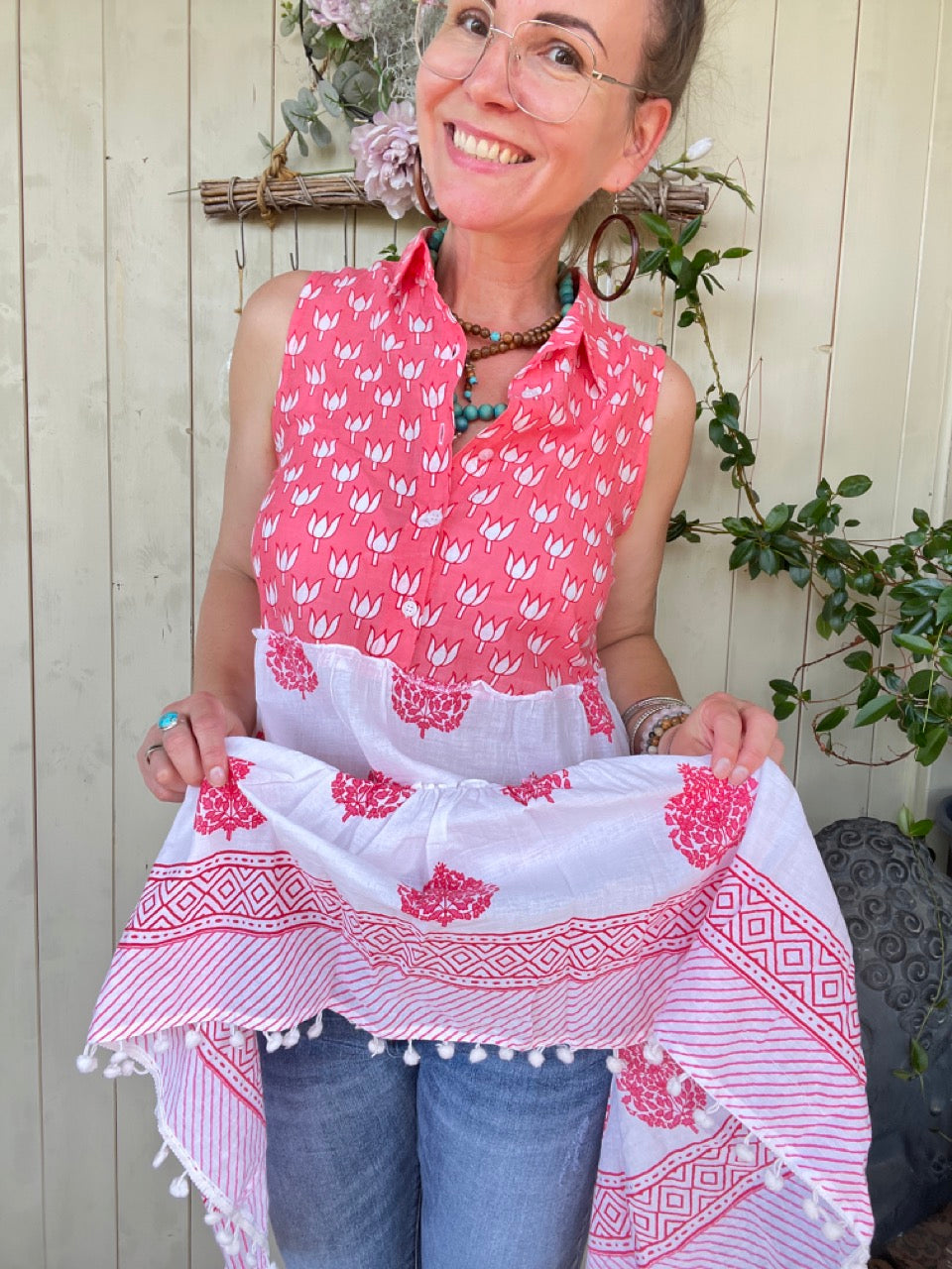 Kleid Siena Rot Weiß