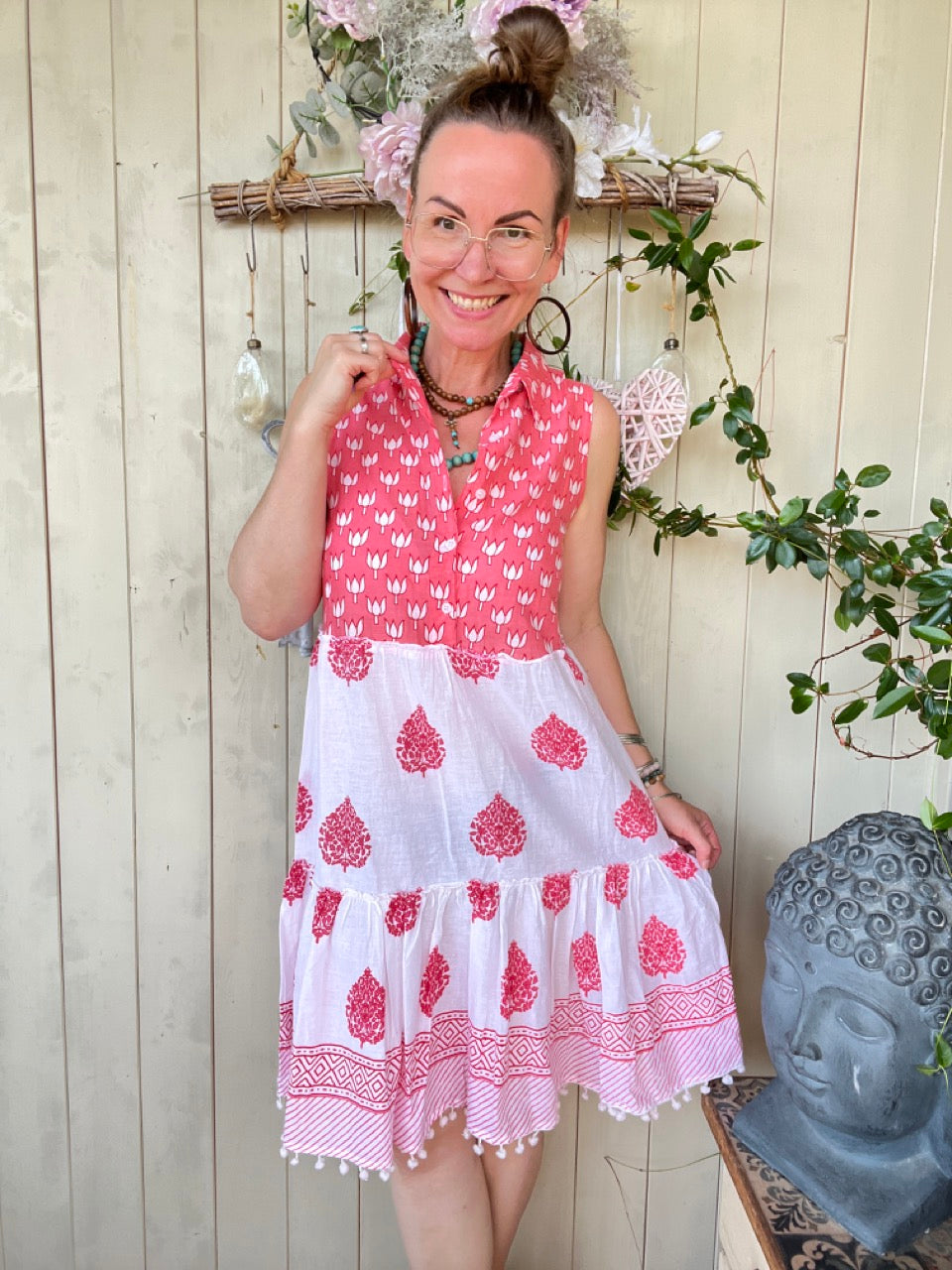 Kleid Siena Rot Weiß