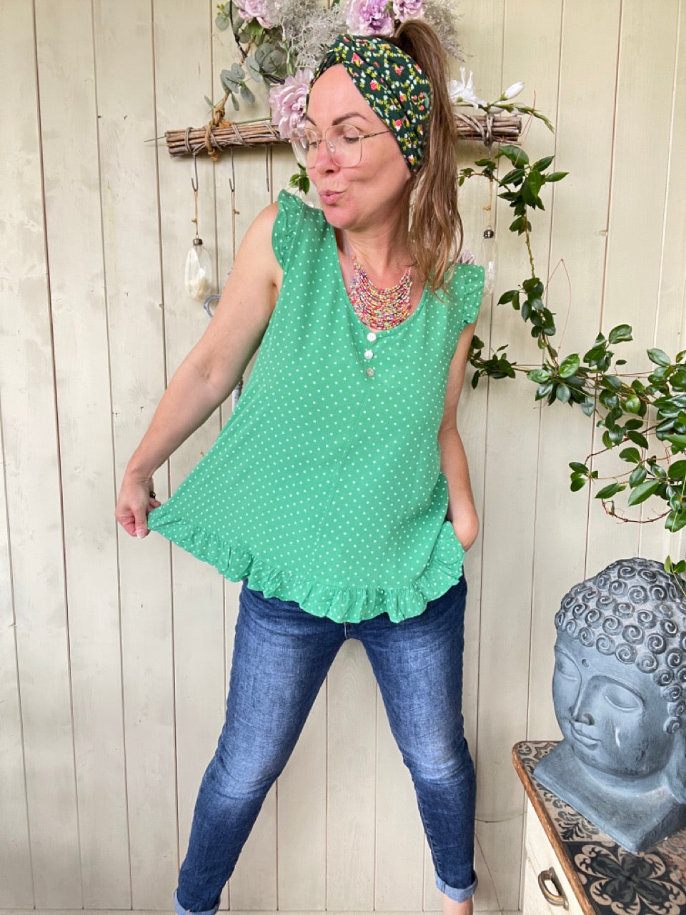 Shirt Mia Pünktchen Mint Grün