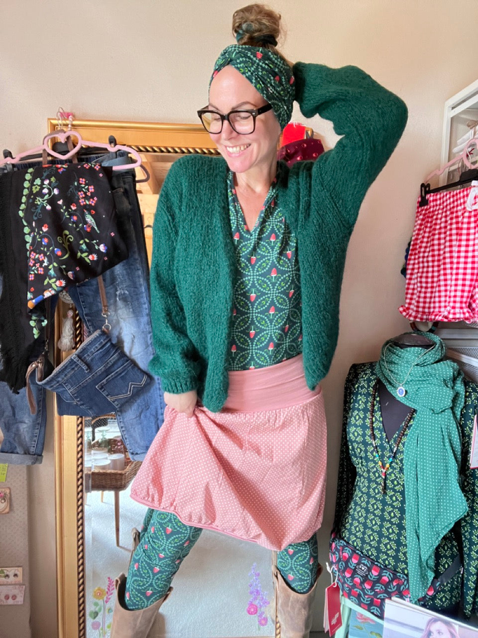 Strickjacke Wollgenuss Tannen Grün