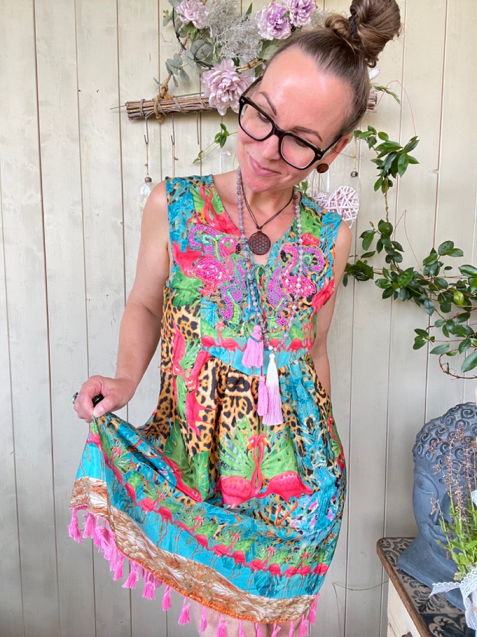 Kleid Dschungel Getummel Bunt