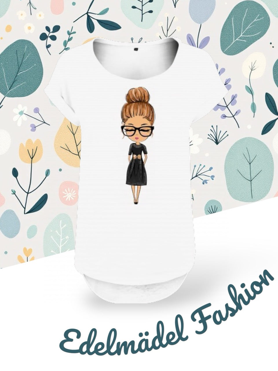 Shirt Edelmädel Long Slub Käthe Weiß