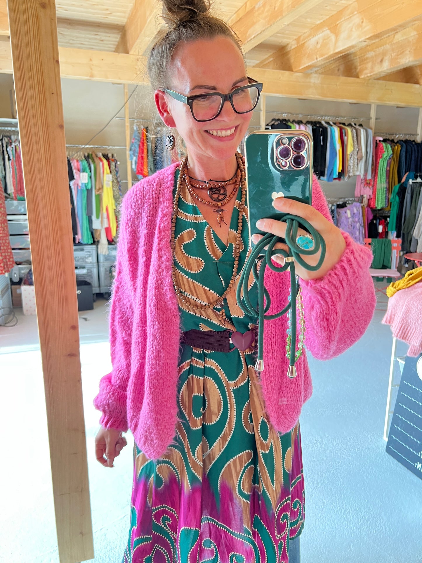 Strickjacke Wollgenuss Taffy Pink