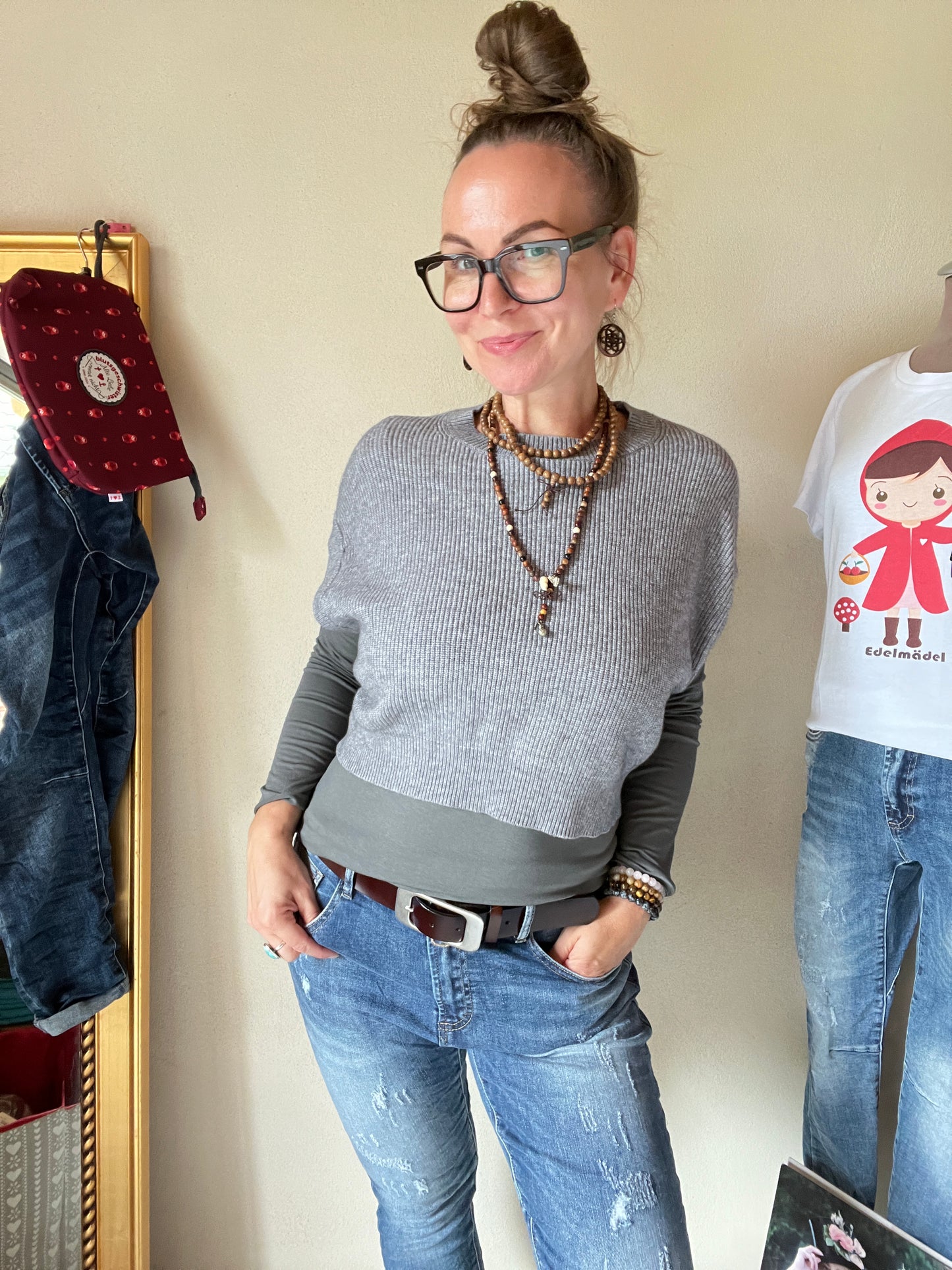Oversize Pullunder Grau