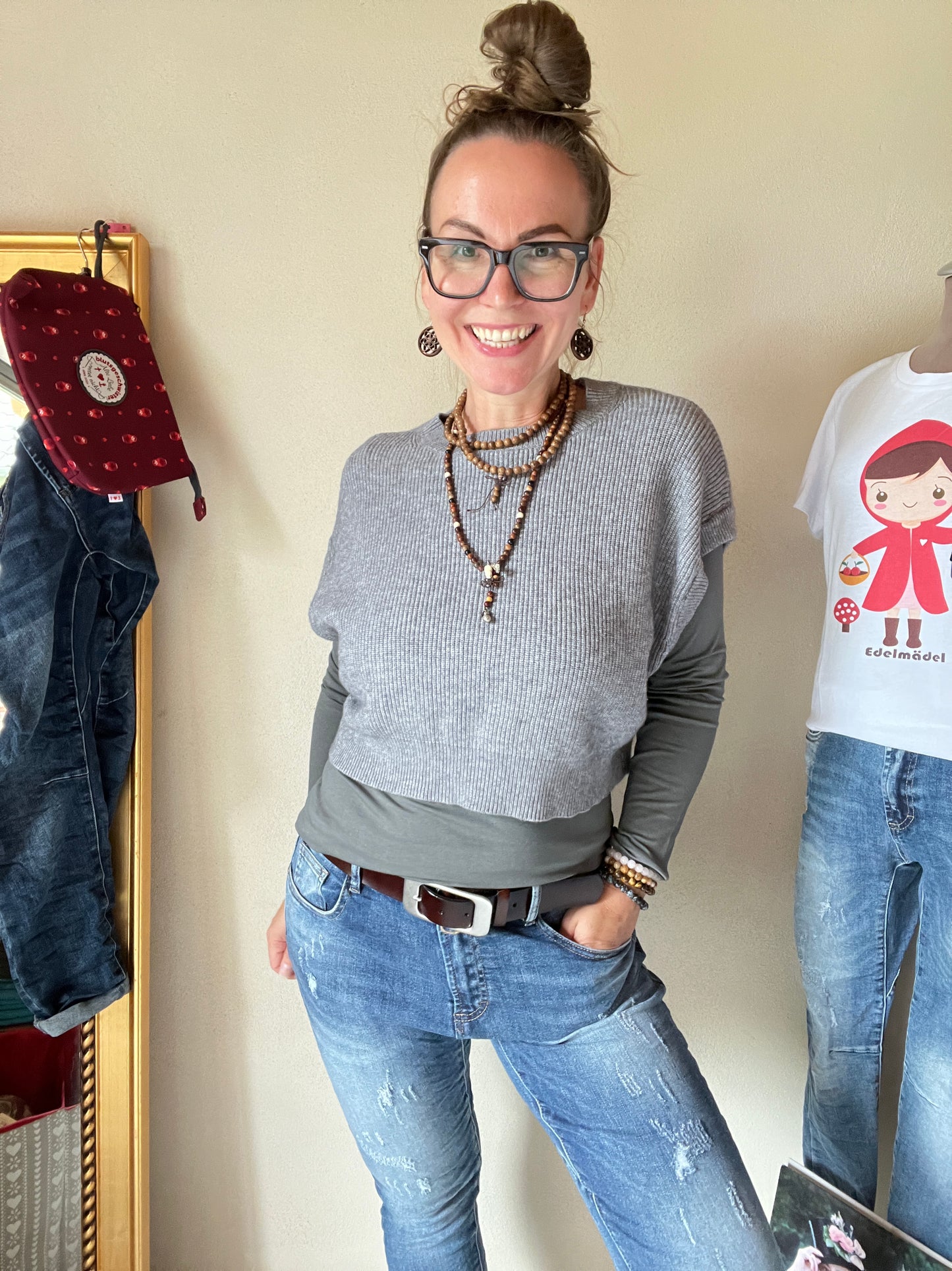 Oversize Pullunder Grau