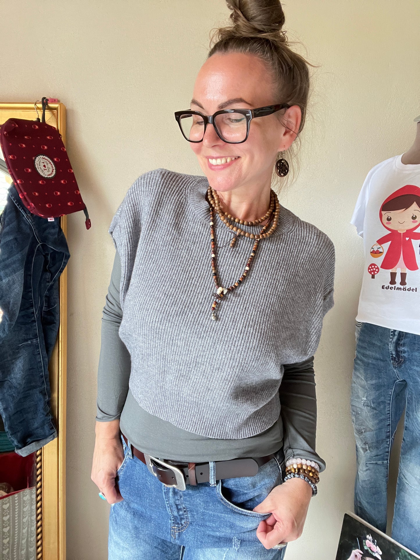 Oversize Pullunder Grau