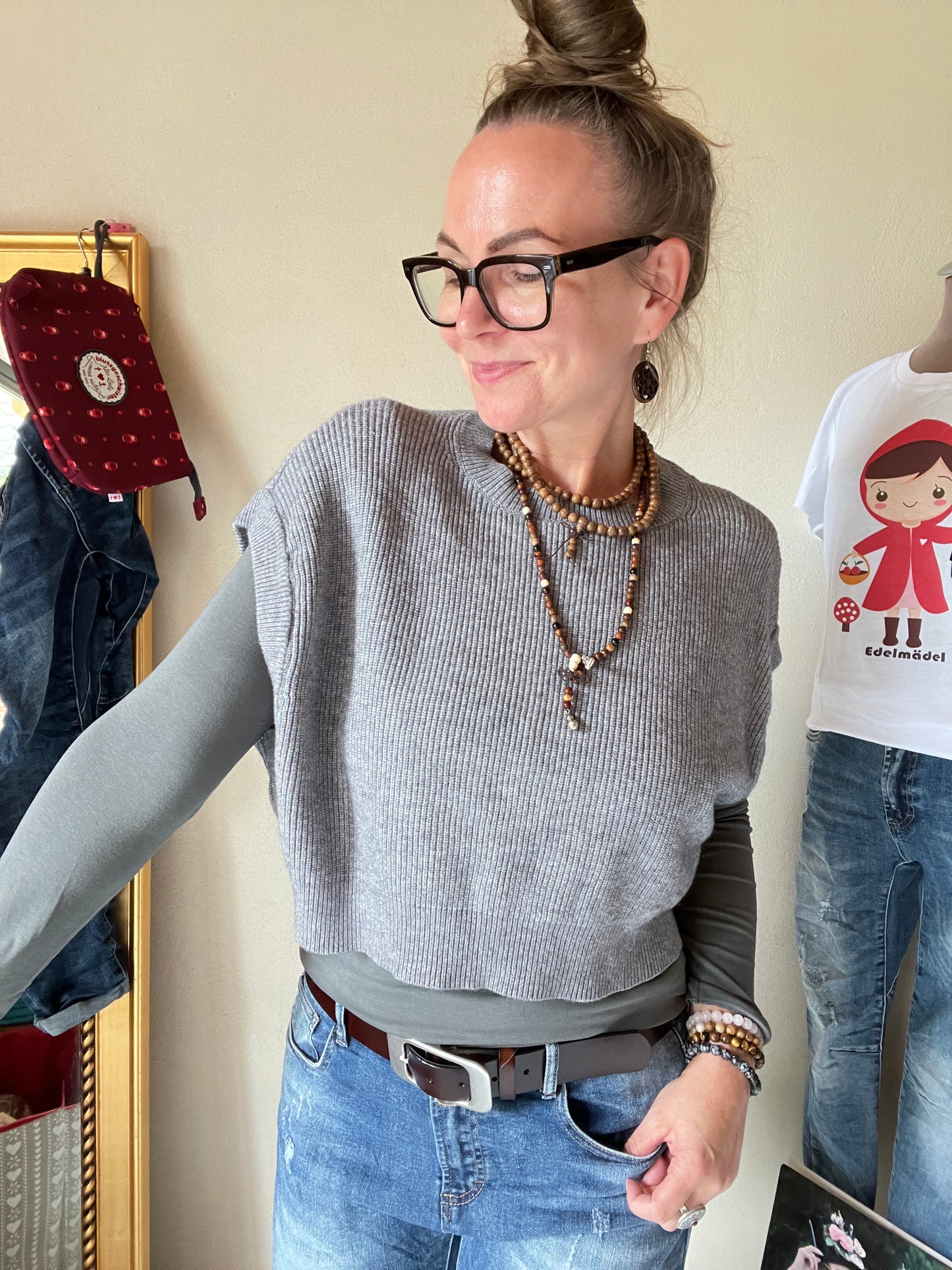 Oversize Pullunder Grau