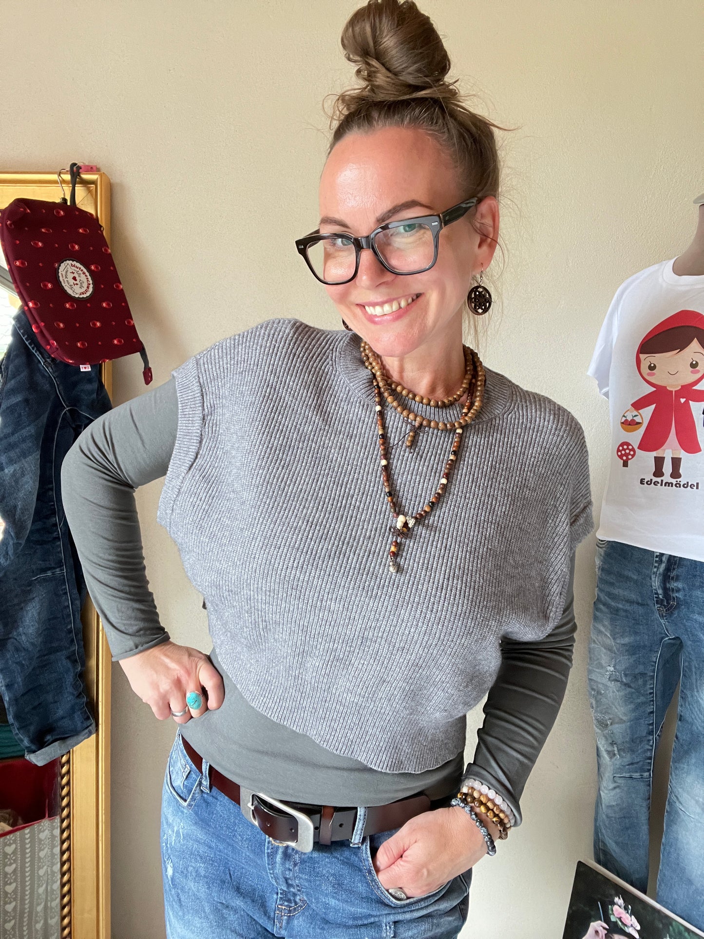 Oversize Pullunder Grau