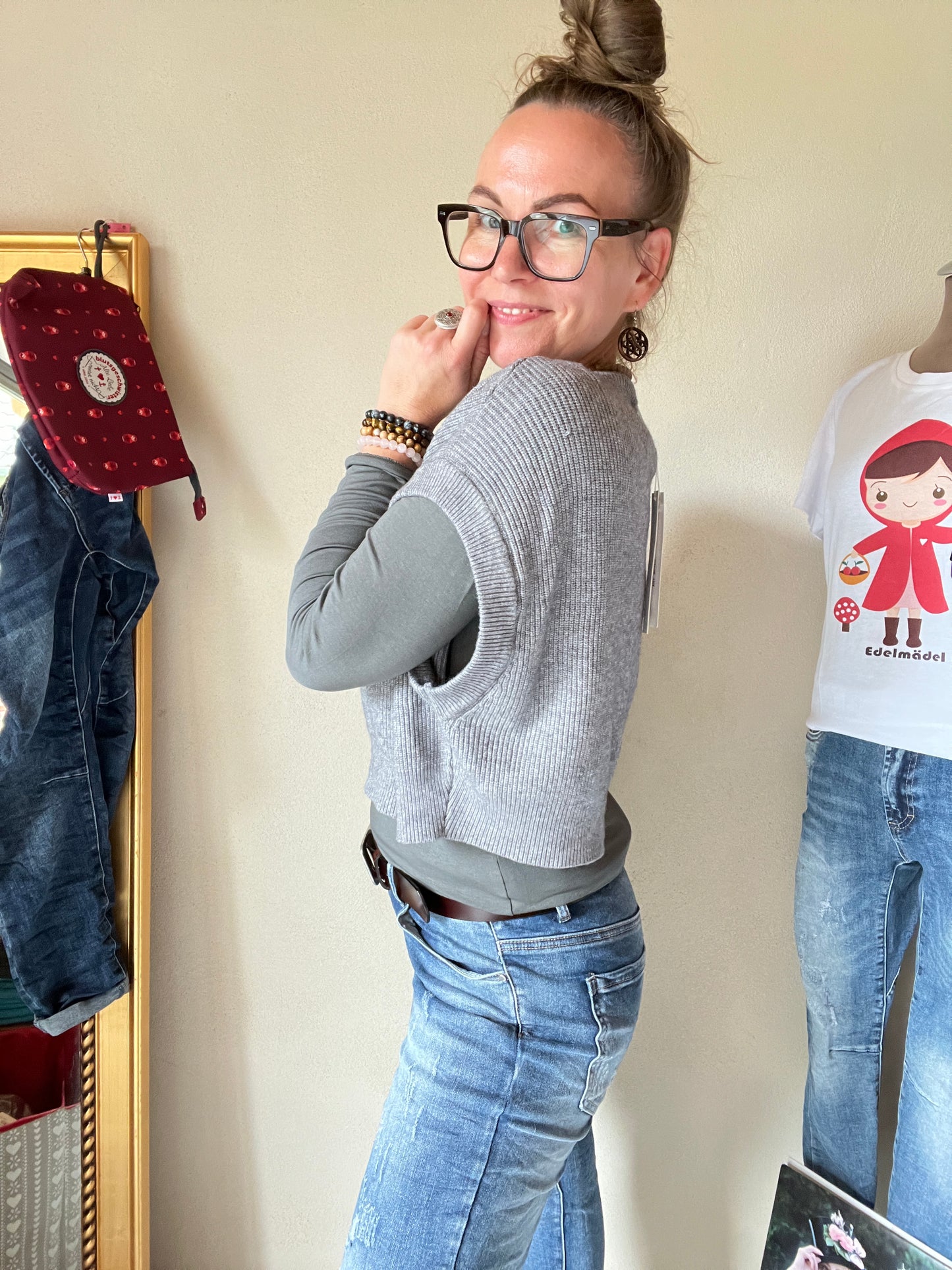 Oversize Pullunder Grau