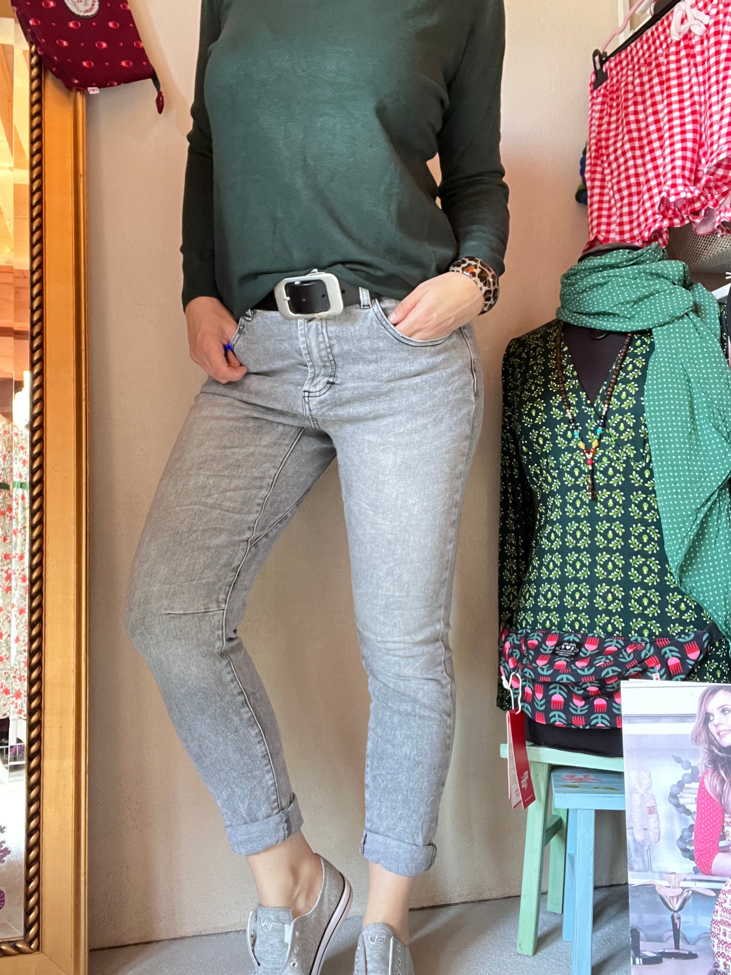 NEU! Jeans Fantastisch Elastisch Hellgrau Denim