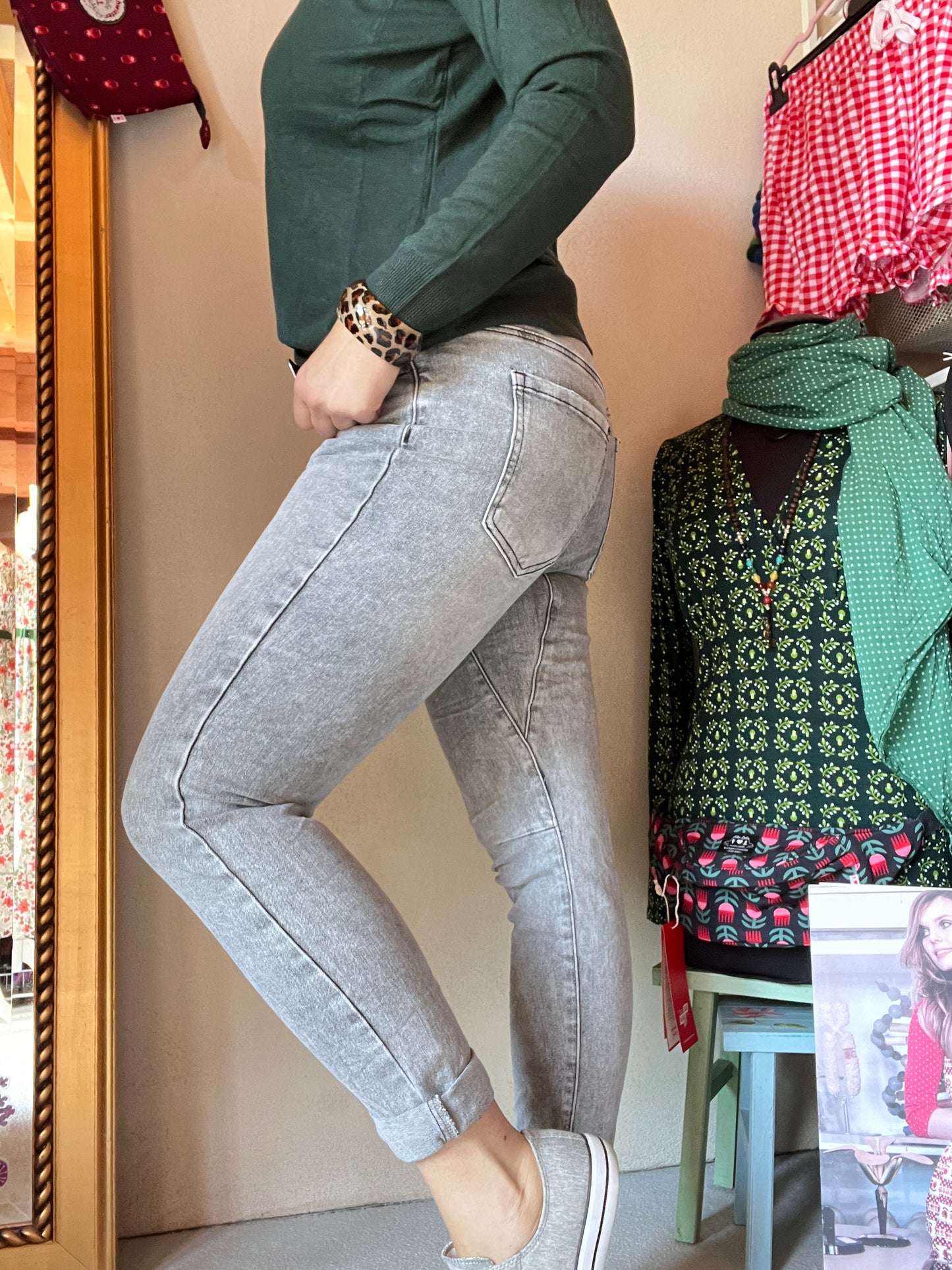 NEU! Jeans Fantastisch Elastisch Hellgrau Denim