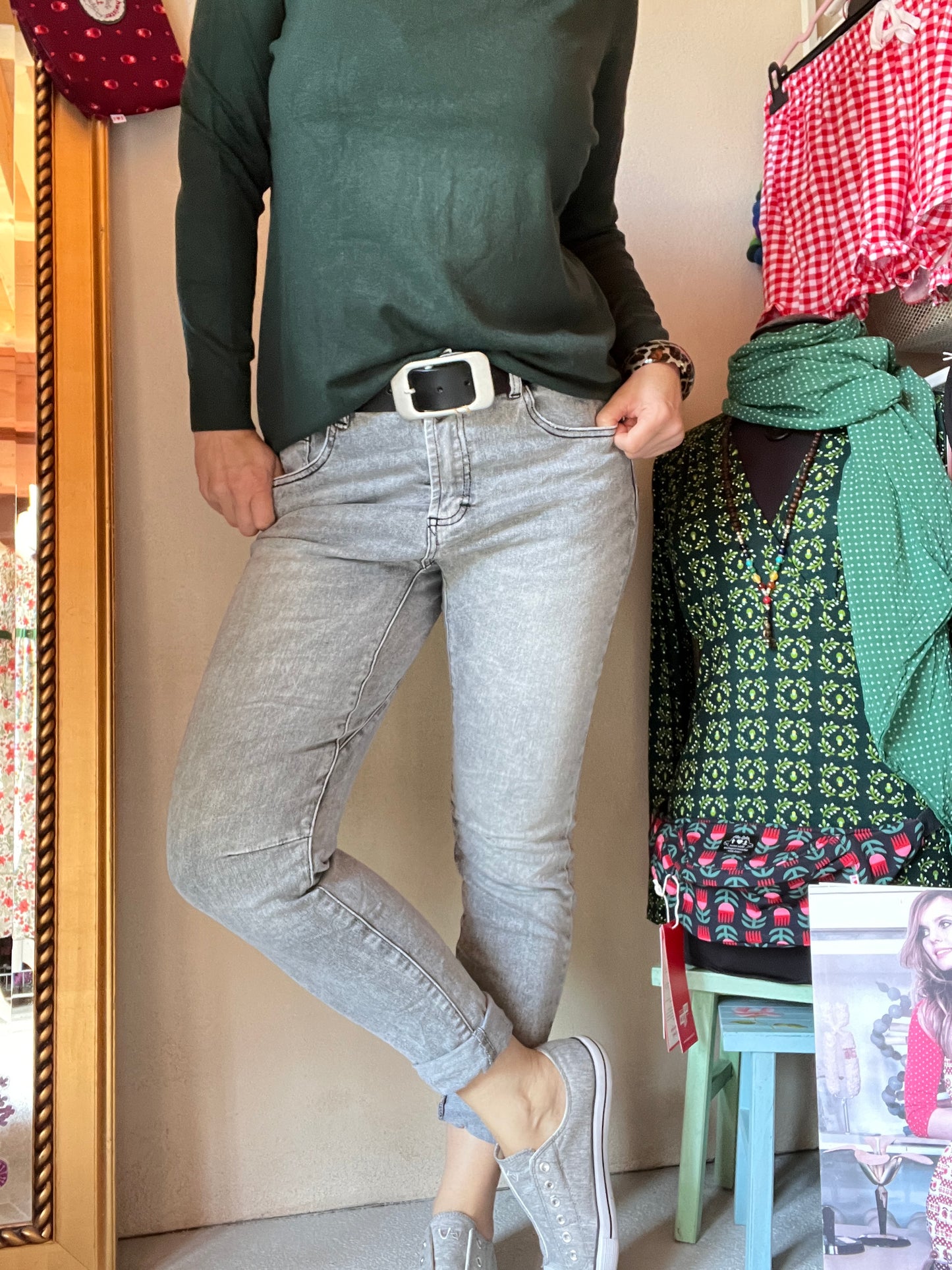 NEU! Jeans Fantastisch Elastisch Hellgrau Denim