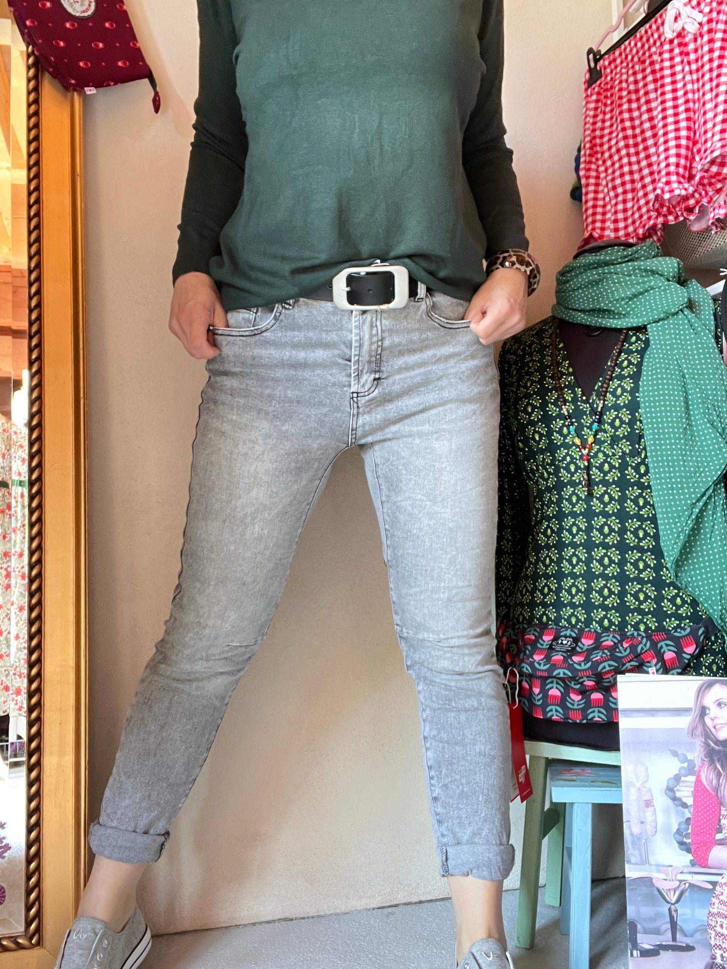 NEU! Jeans Fantastisch Elastisch Hellgrau Denim