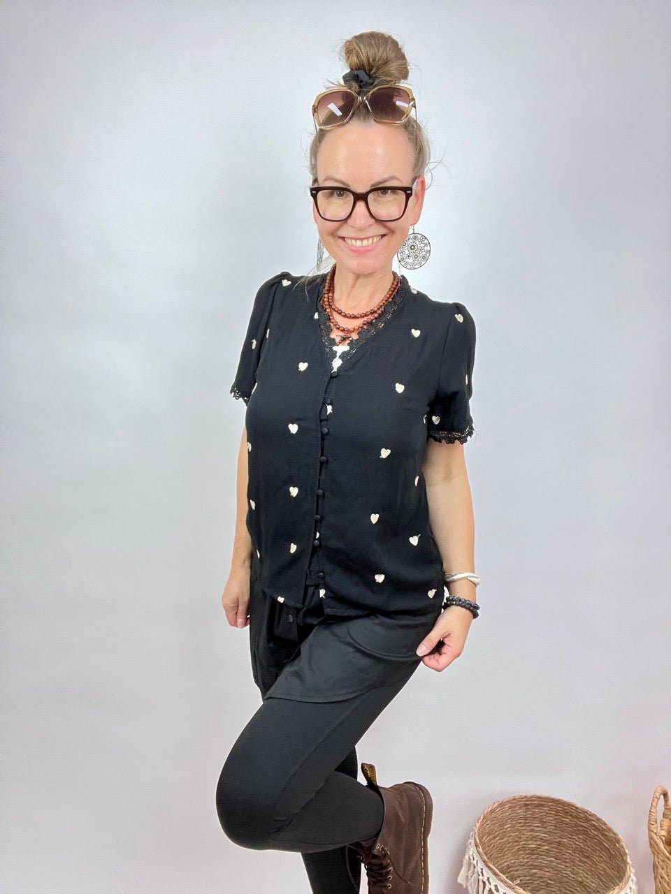 Bluse Lissi Schwarz - FROLLEIN KÄTHE Shop