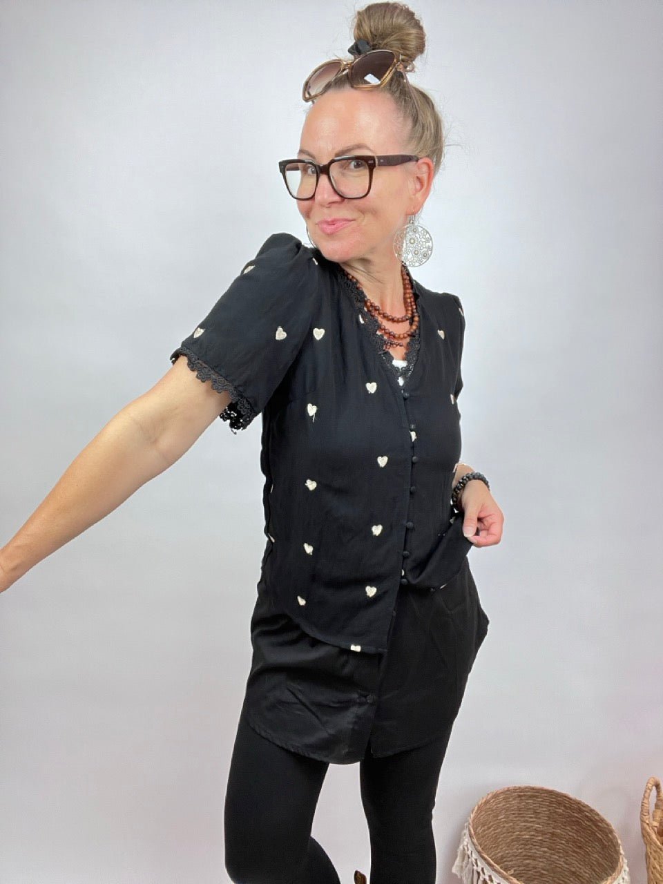Bluse Lissi Schwarz - FROLLEIN KÄTHE Shop