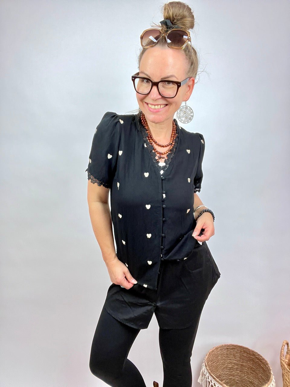 Bluse Lissi Schwarz - FROLLEIN KÄTHE Shop
